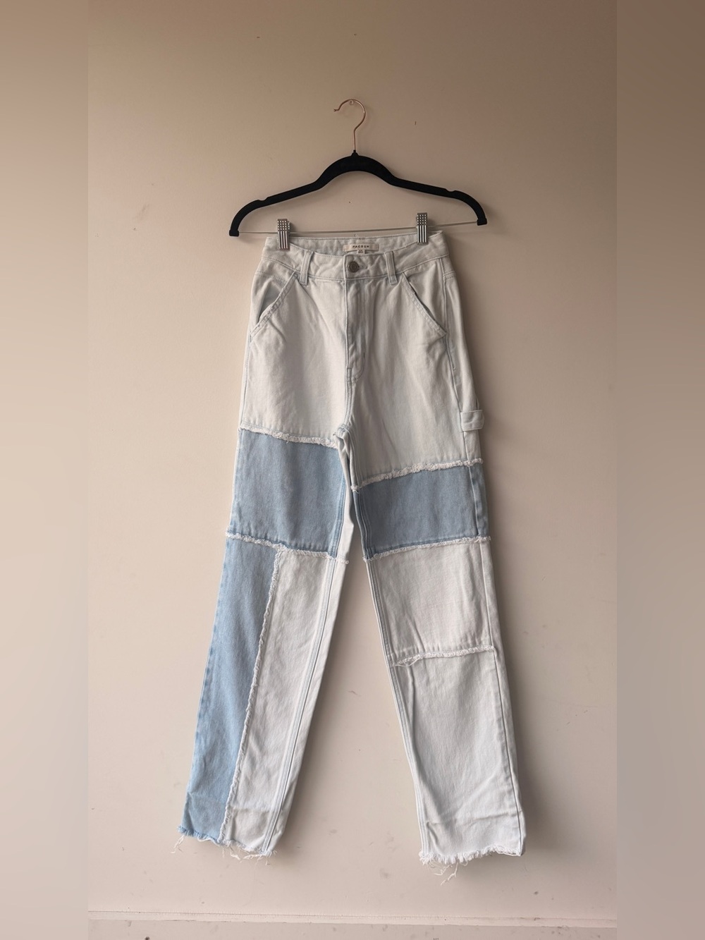 PacSun Two-Tone Light Blue and White Straight Leg Jeans